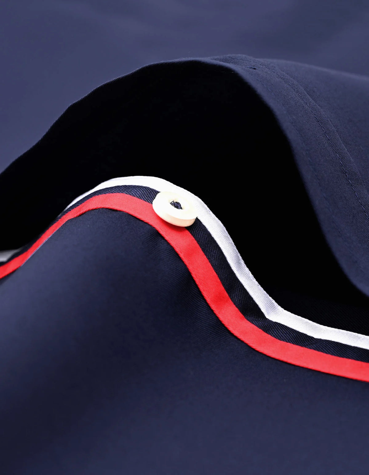 Men's Navy Twill Formal Shirt with Union Jack Contrast Trim