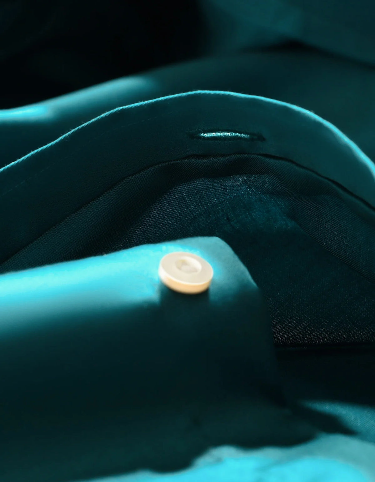 Men's Rich Teal Satin Dress Shirt