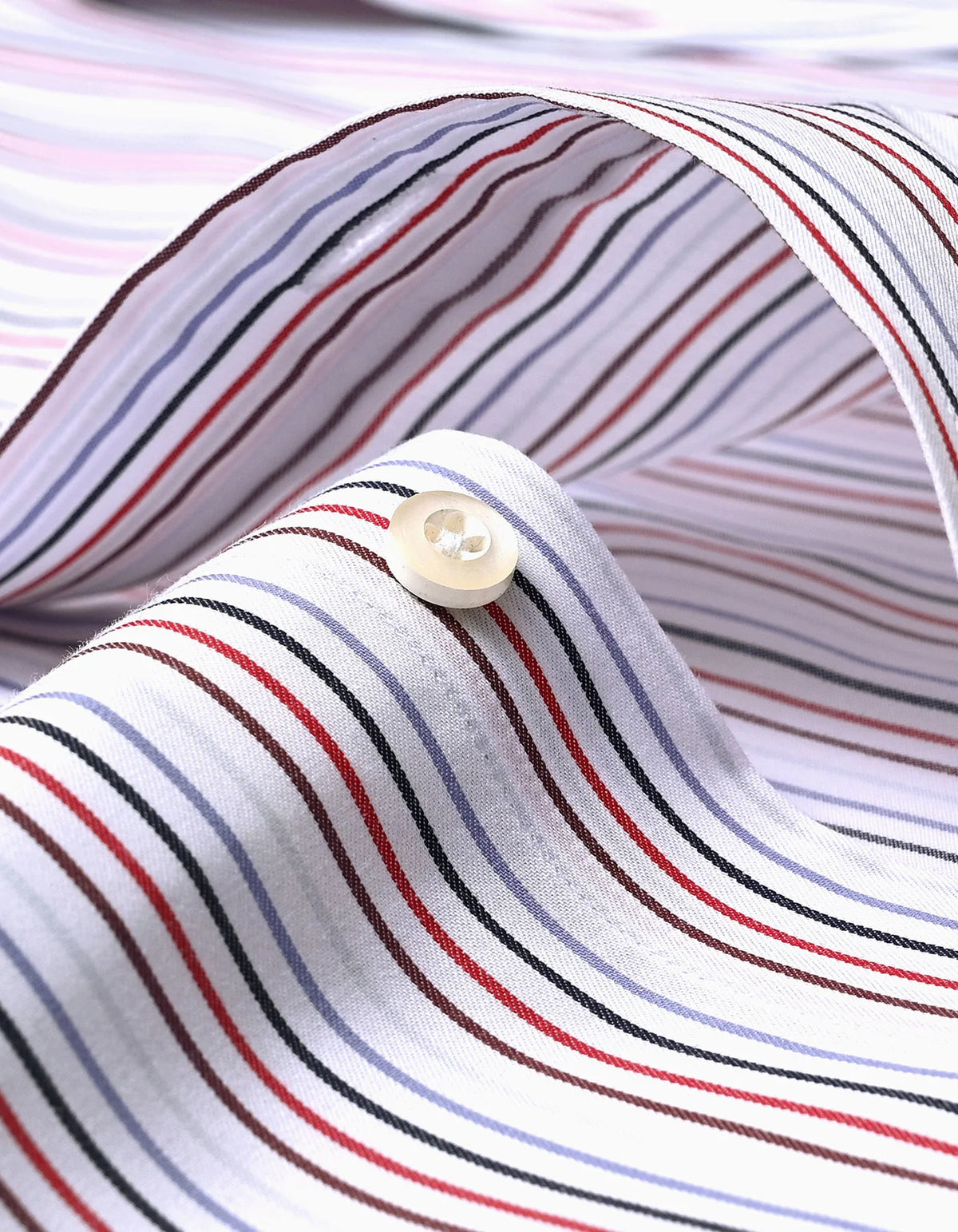 Men's Red Multicolour Stripes Shirt