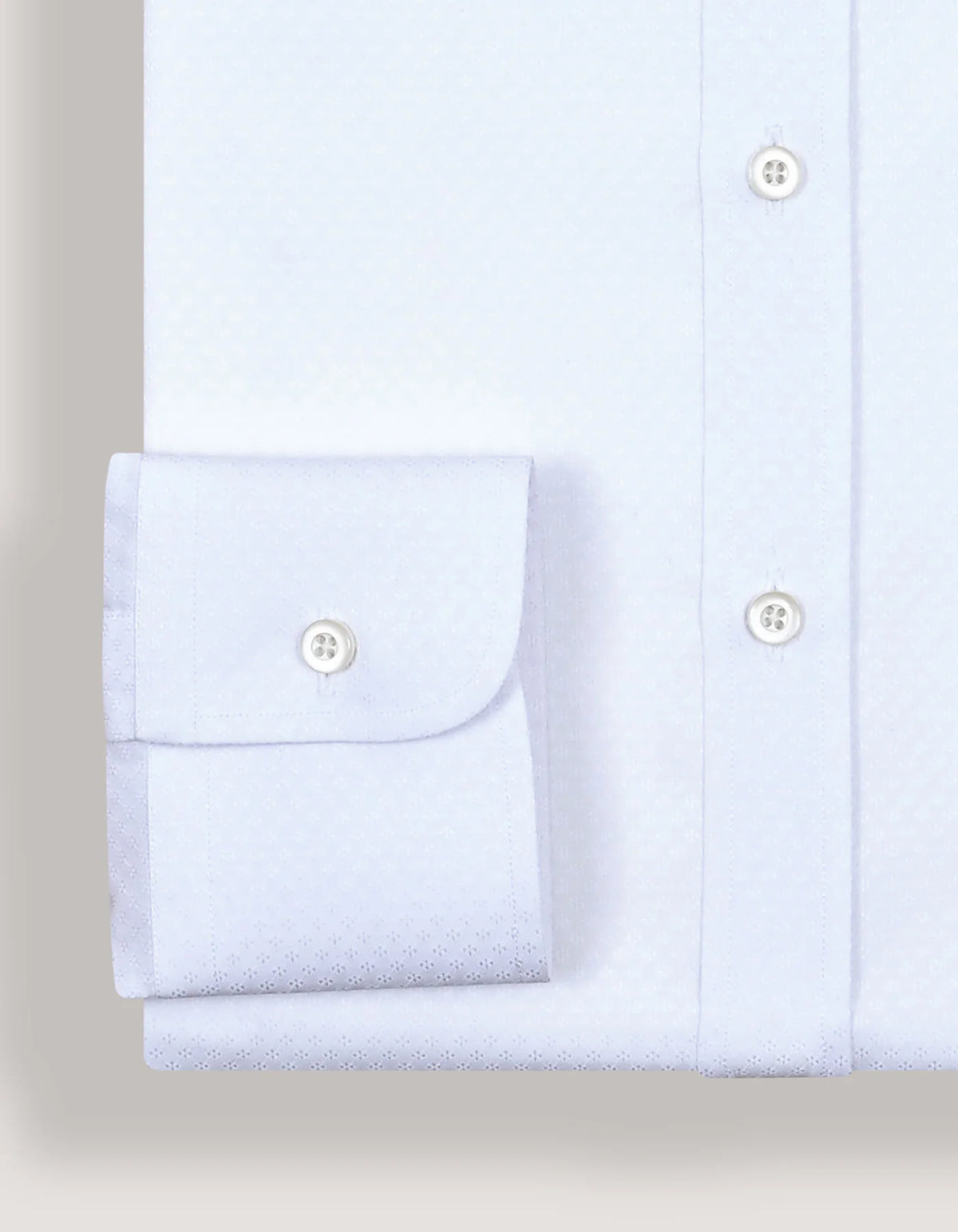 Men's Self Textured White Smart Fit Dress Shirt