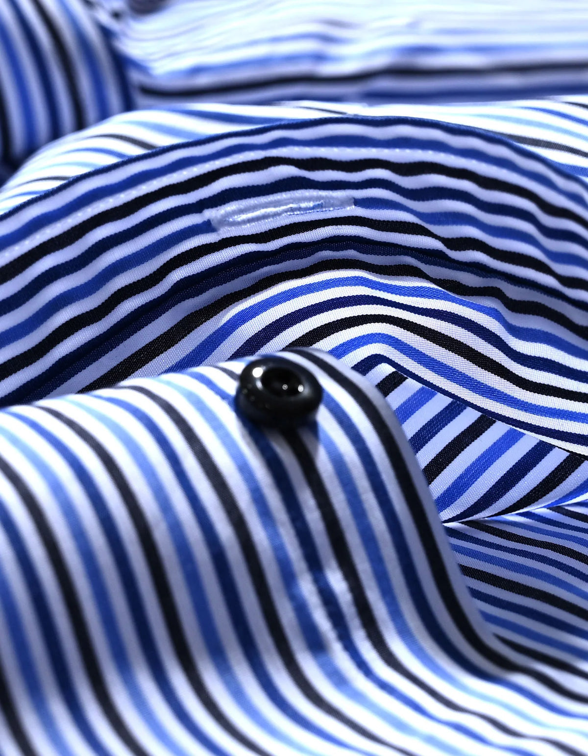 Men's Royal Blue and Navy Striped Formal Shirt