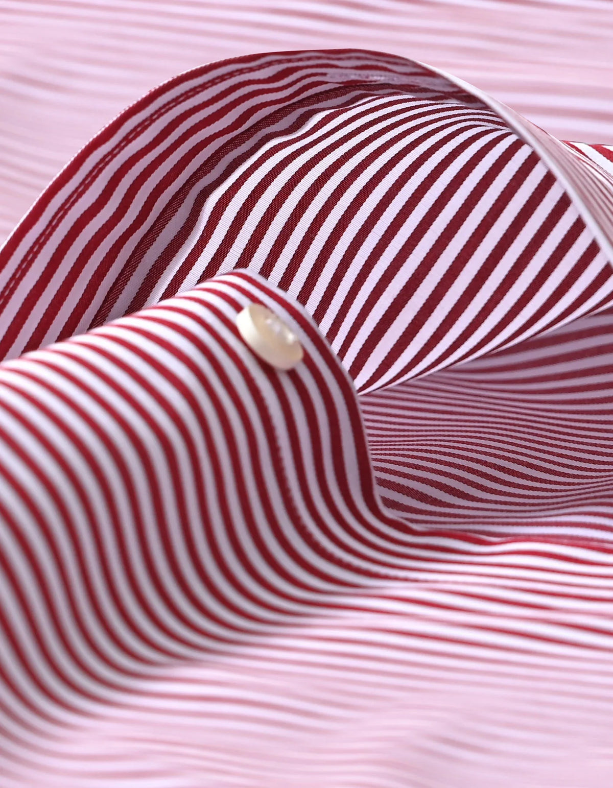 Men's Contrast Collar Striped Maroon Formal Shirt