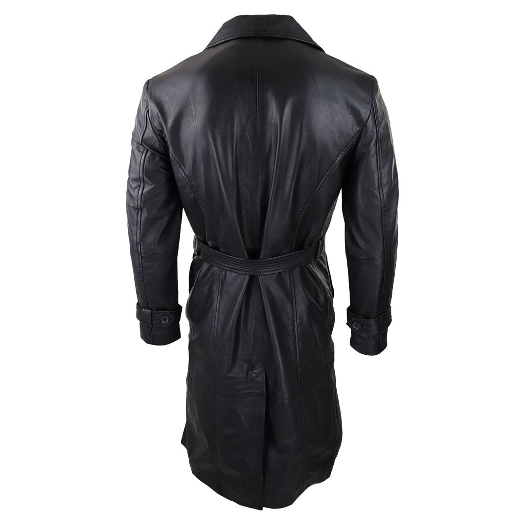 Long black mac coat best sale