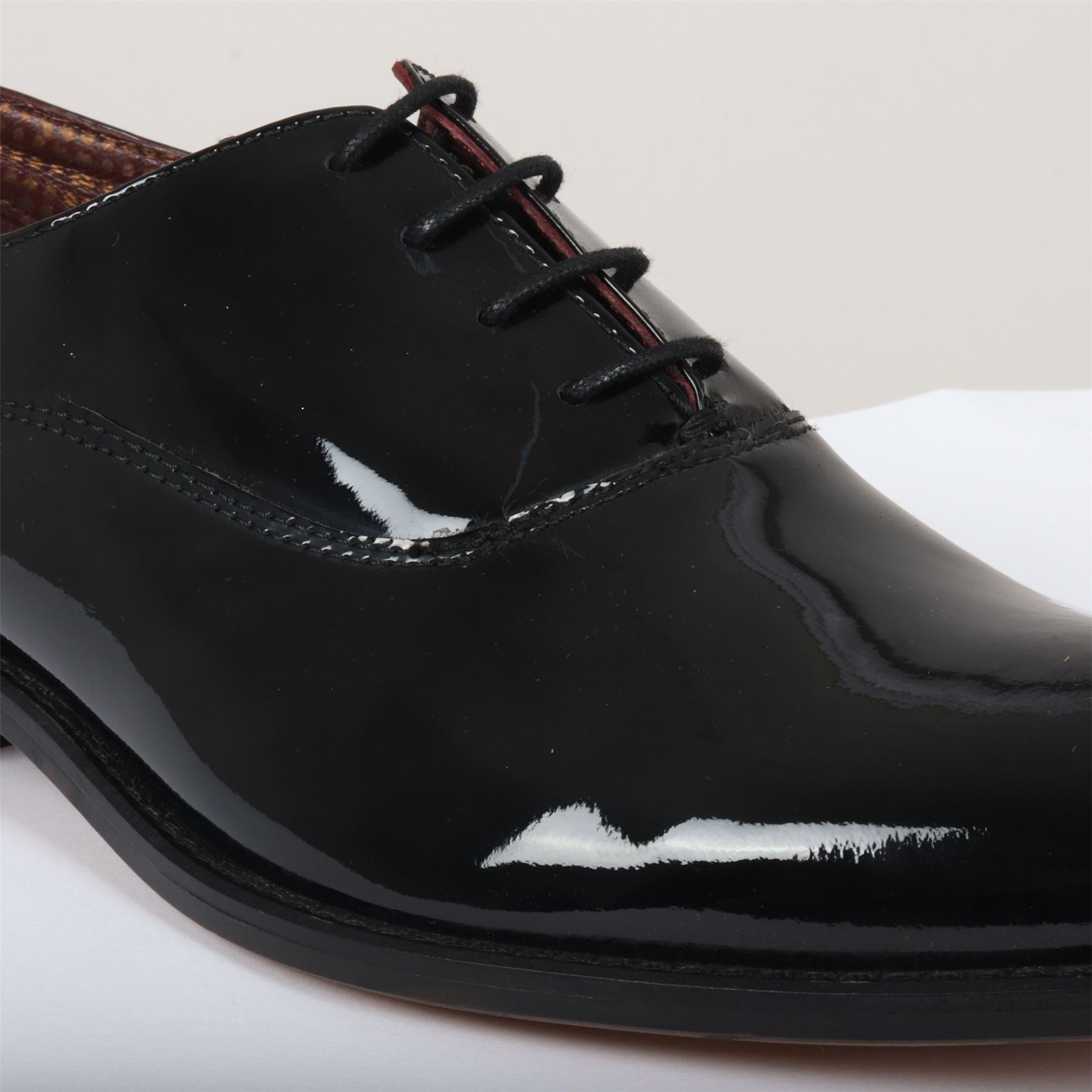 Men's Black Patent Leather Lace Up Derby Shoes