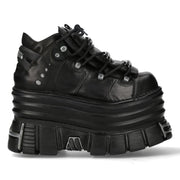 New Rock M-106-C181 Black Gothic Chunky Platform Ankle Boots