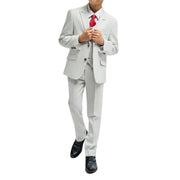 Boys Suit 3 Piece Grey Tailored Fit Wedding Formal Outfit