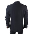 Mens Classic 3 Piece Suit Black Pocket Chain Wedding Tailored Fit Vintage Formal - Knighthood Store