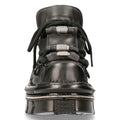 New Rock M-215-S6 Unisex Metallic Black 100% Leather Goth Techno Biker Boots - Knighthood Store