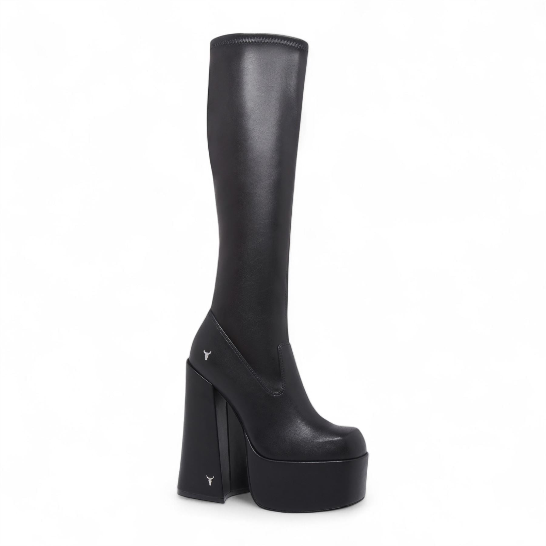 Survival - Women's Black Knee-High Platform Goth Heel Boots