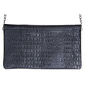 Womens Real Leather Patent Clutch Shoulder Bag Metal Chain Cross Body Textured - Knighthood Store