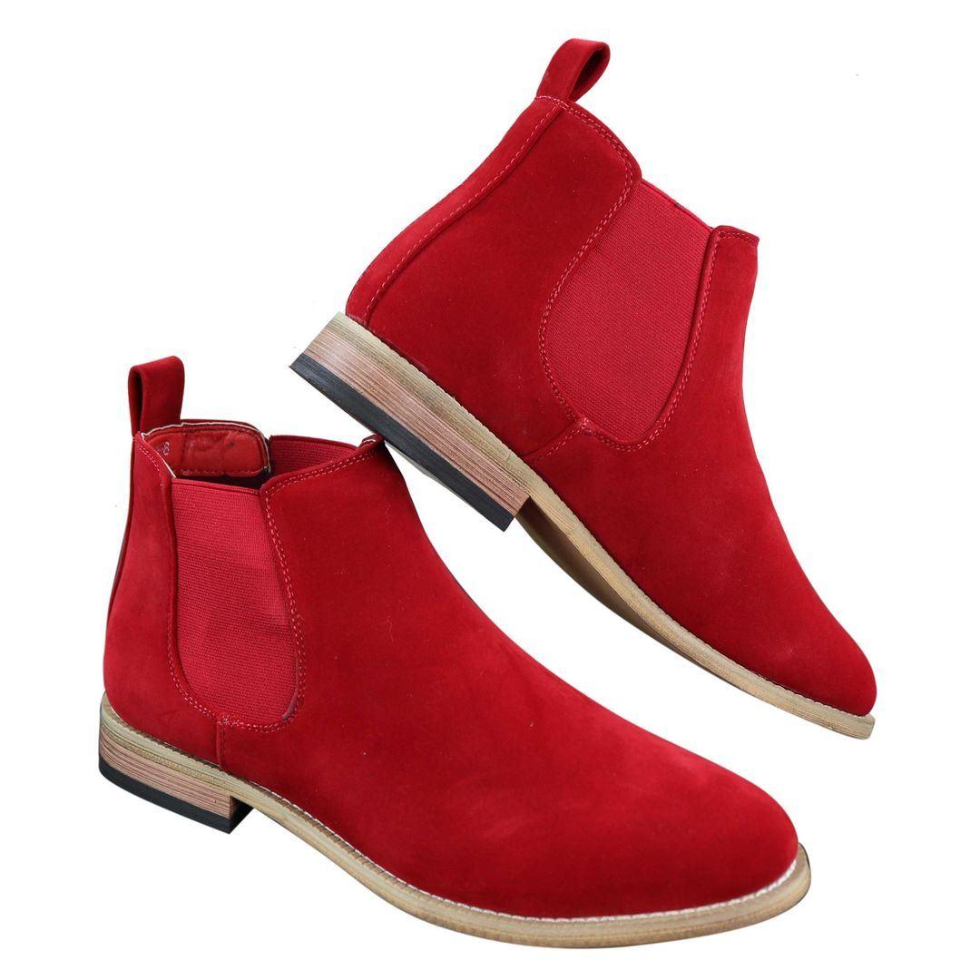 Mens Italian Suede Slip On Ankle Boots Smart Casual Desert Chelsea Dealer - Knighthood Store
