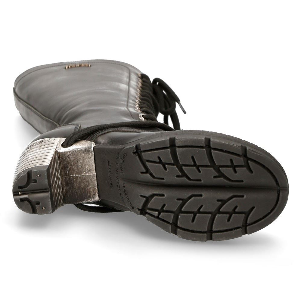 New Rock TR005-S1 Ladies Knee High Black High Heeled Boots