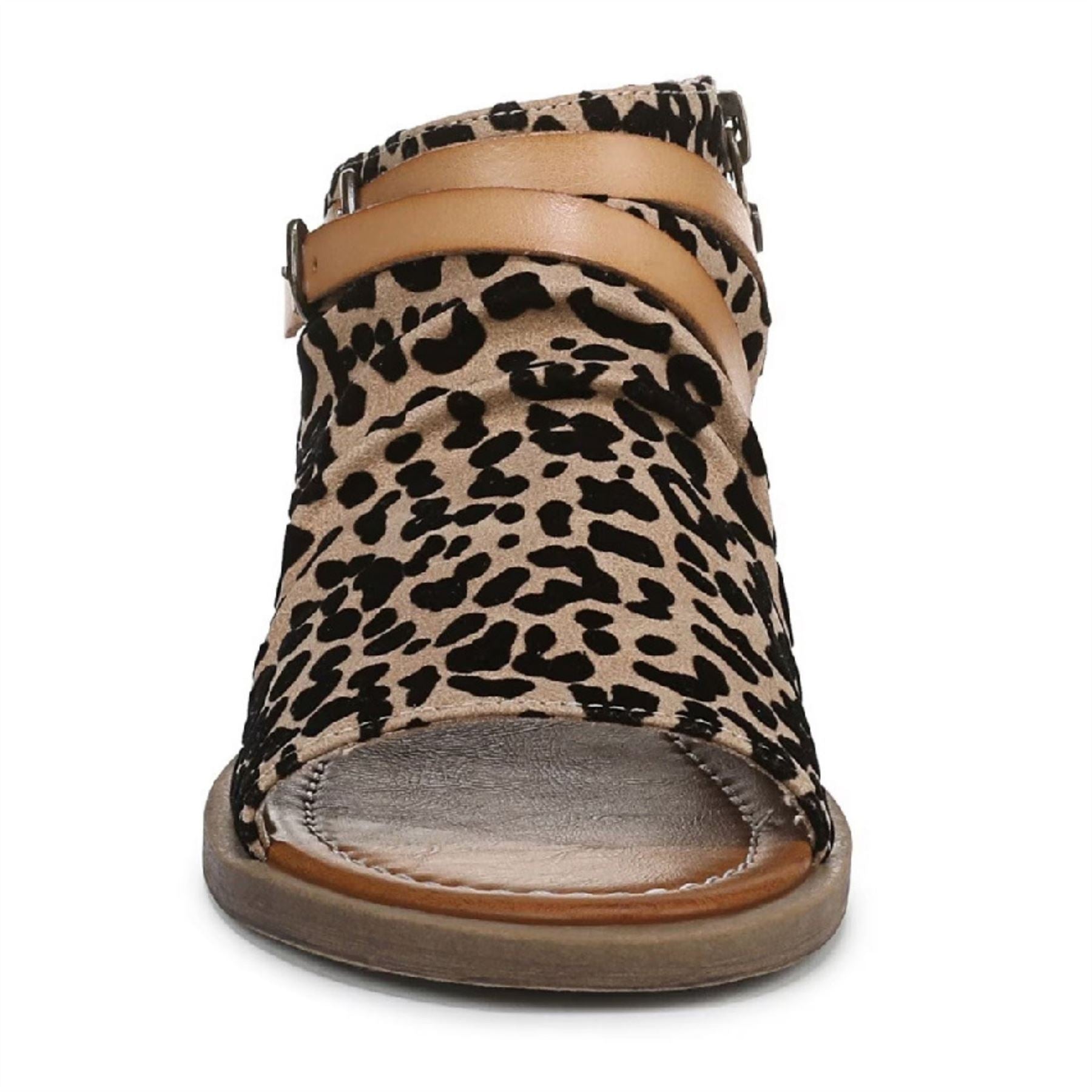 Denver - Women's Brown Leopard Strappy Low Wedge Sandals