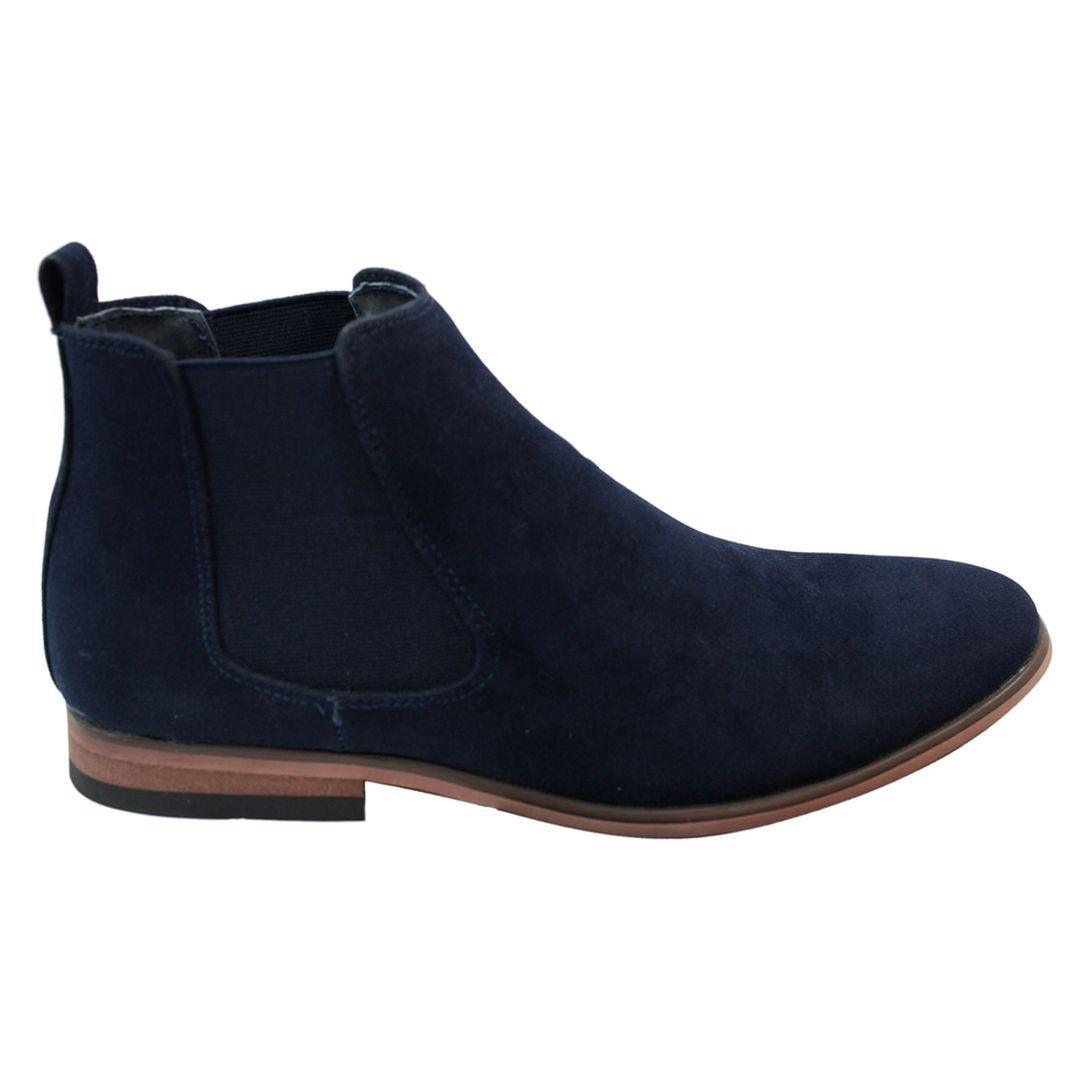 Mens Italian Suede Slip On Ankle Boots Smart Casual Desert Chelsea Dealer - Knighthood Store