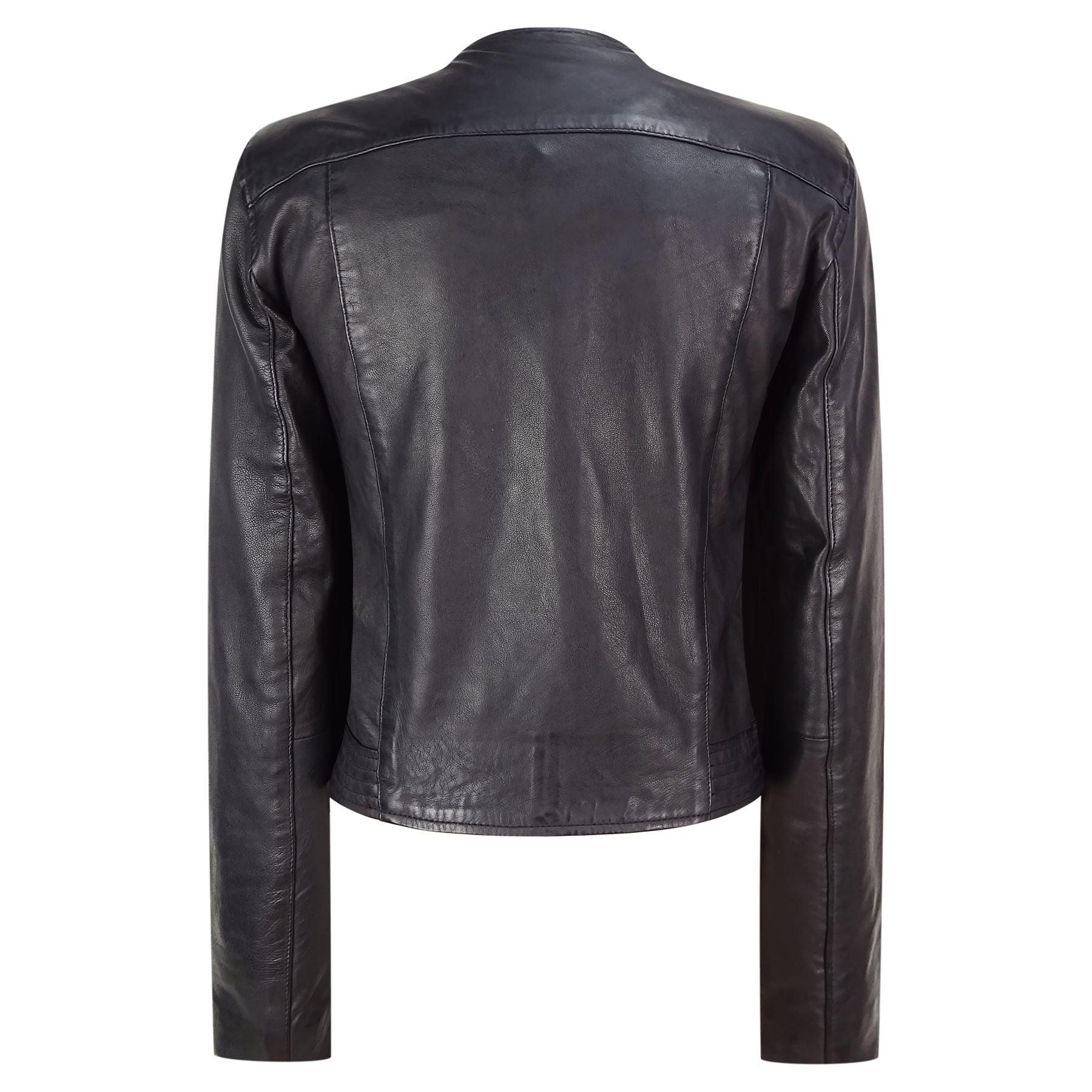 Ladies Real Leather Jacket Short Fitted Bikers Style Vintage Black Rock - Knighthood Store