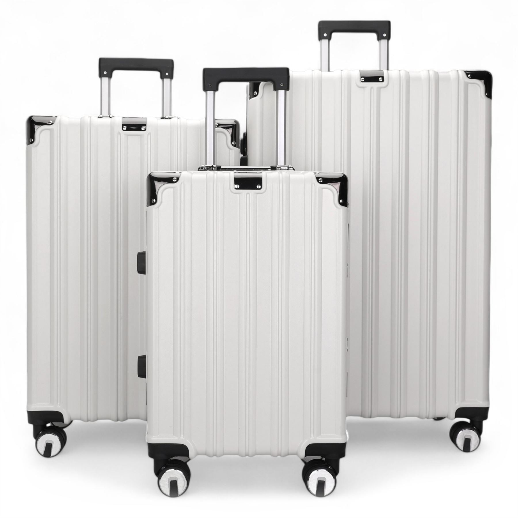 Robust Hard Shell Luggage 8 Wheel Suitcase Set
