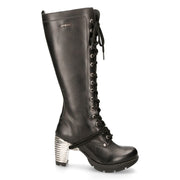 New Rock TR005-S1 Ladies Knee High Black High Heeled Boots