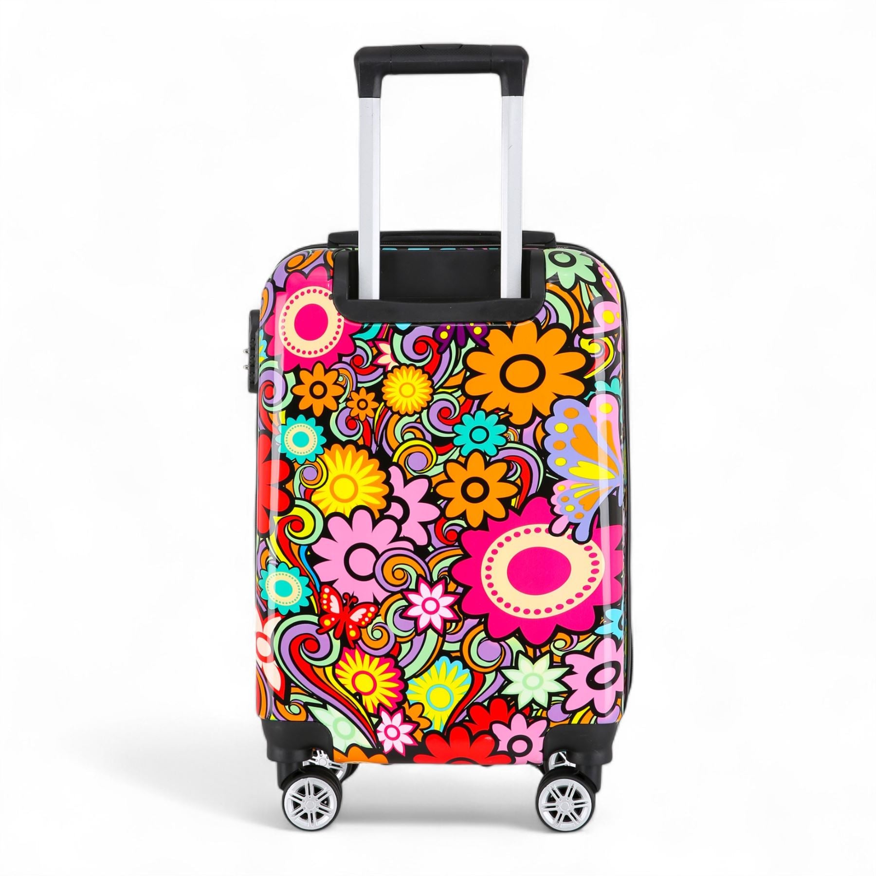 Hard Shell Suitcase Flower Heart Printed Luggage Travel Bag
