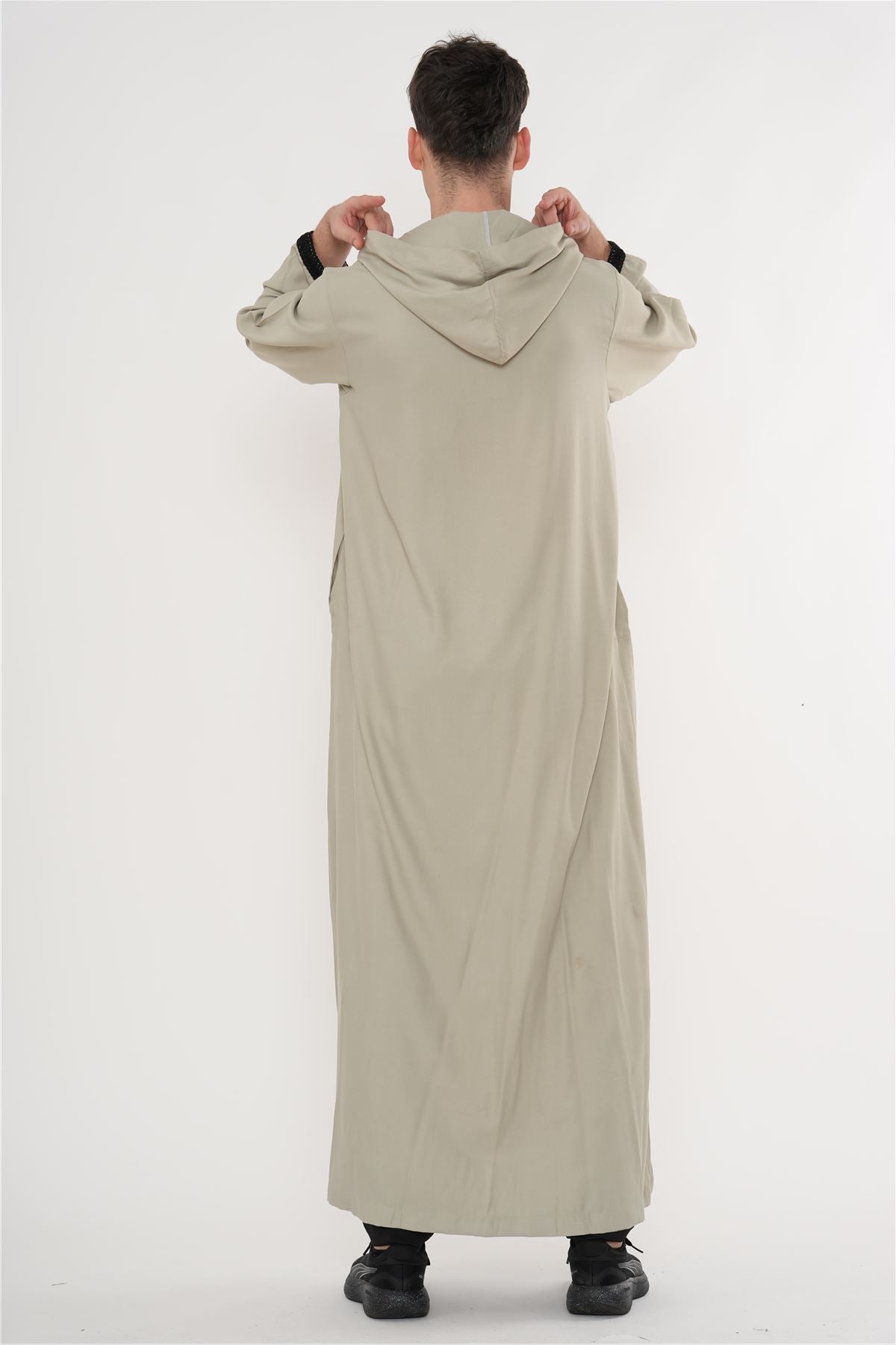 Men's Hooded Gandoura Embroidery Moroccan Thobe