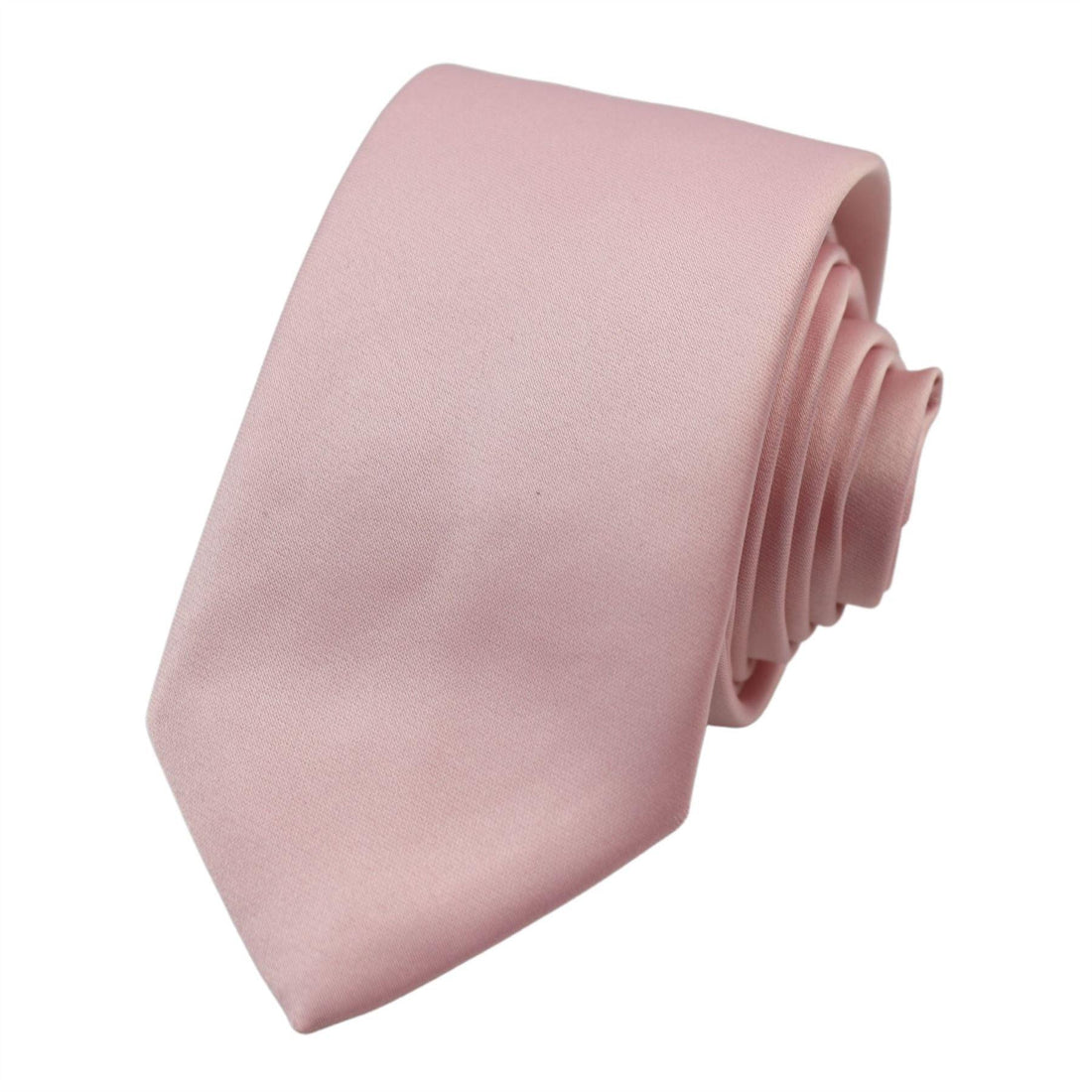 Mens Tie & Hankie Handkerchief Pocket Square Neck Tie Satin Silk Light Dusty Pink Peach - Knighthood Store