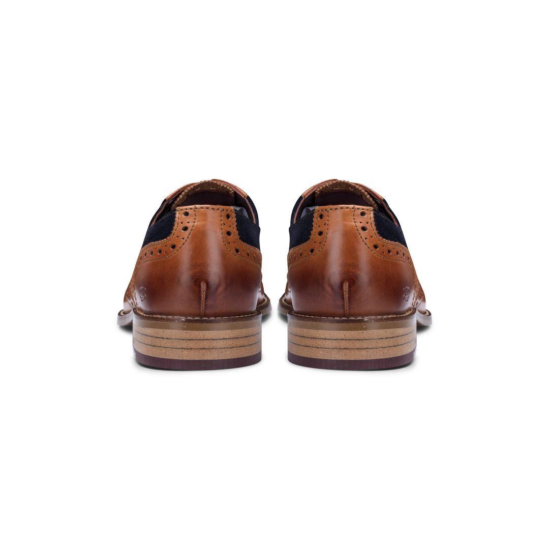 Mens Real Leather Shoes Brogues 1920s Suede Tweed Laced Smart Formal - Knighthood Store