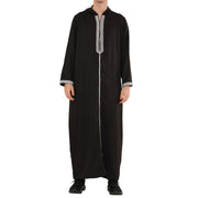 Men's Hooded Gandoura Embroidery Moroccan Thobe