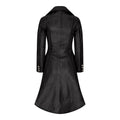 Women's Leather Jacket Tail Coat Gothic Double Breasted Trench Coat - Knighthood Store