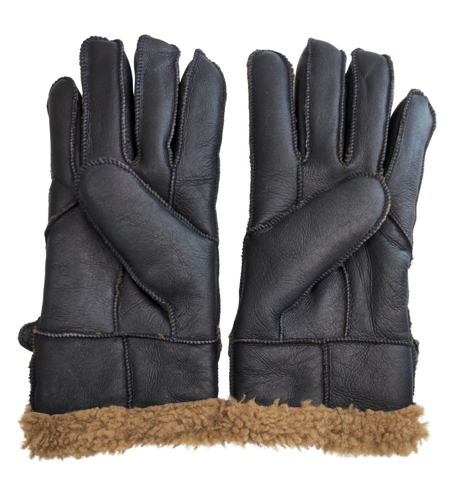 Men’s Sheepskin Suede Leather Wool Lining Gloves