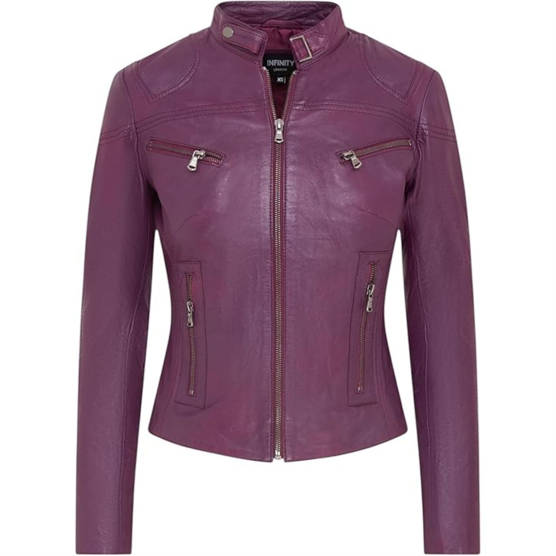 Women's Real Leather Classic Racer Style Biker Jacket
