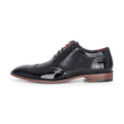 Flynn - Men's Black Patent Leather Brogue Shoes