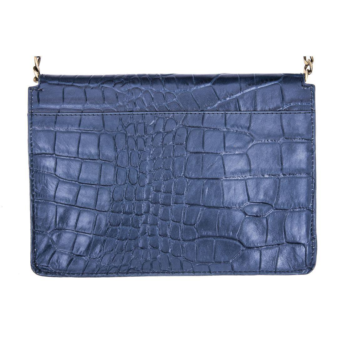 Womens Real Leather Buckle Hide Clutch Shoulder Bag Metal Chain Cross Body - Knighthood Store