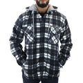 Men's Jumper Thermal Fleece Fur Lined Lumberjack Removable Hooded Buttoned Check Winter Shirt - Knighthood Store