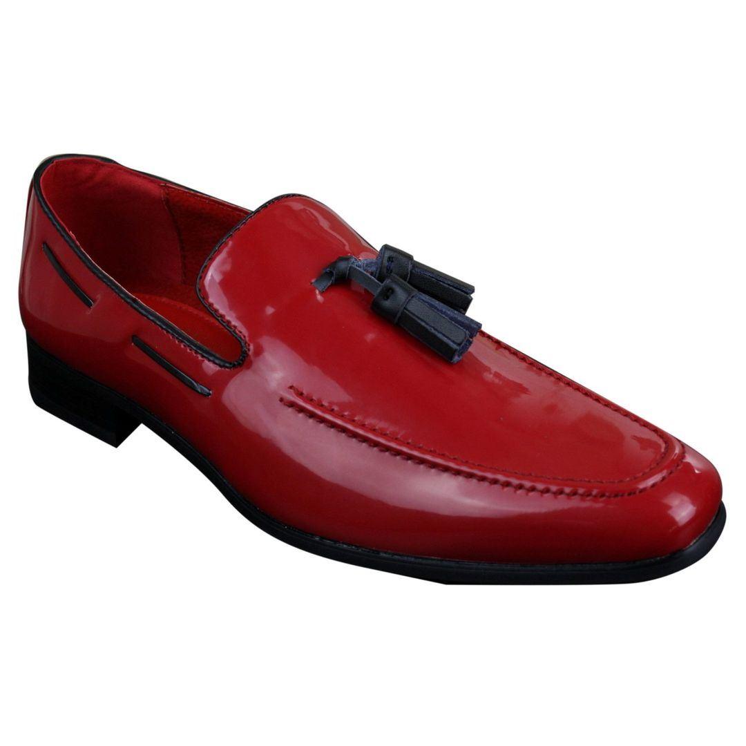 Mens Slip On Patent Shiny Tassle Driving Loafers Shoes Leather Smart Casual - Knighthood Store