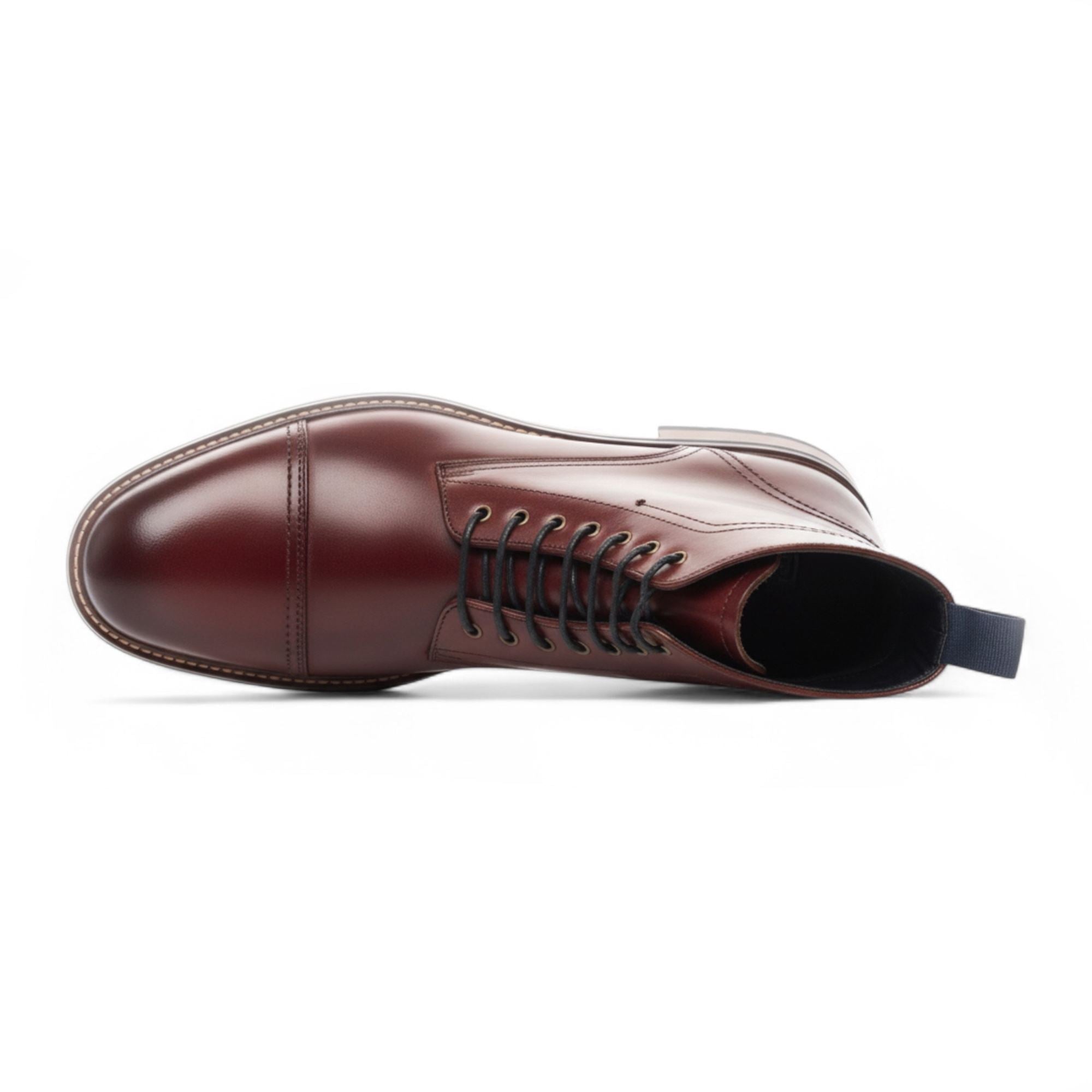 Men's Capped Balmoral Burgundy Leather Dress Ankle Boots