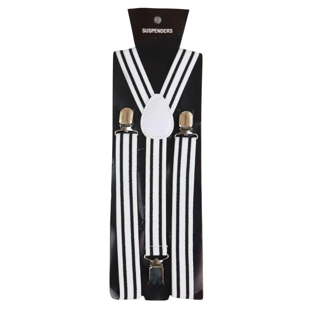 Mens Vintage Check Stripe Trouser Braces Suspenders 1920s Gatsby Peaky Blinders - Knighthood Store