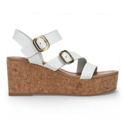 Ali - Women's White Wedge Strappy Espadrille Heel Sandals