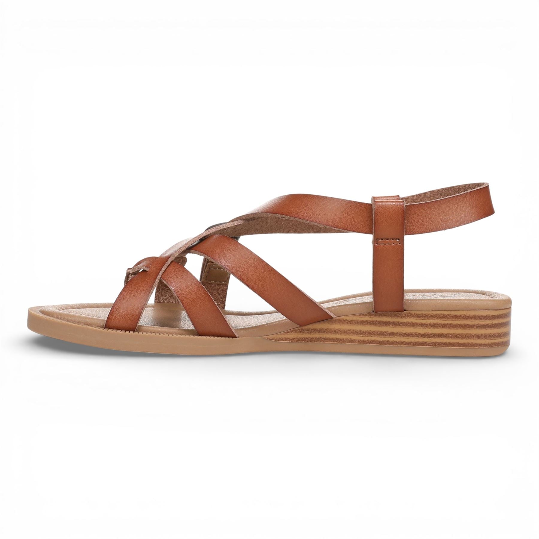 April - Women's Scotch Tan Micro Wedge Strappy Sandals