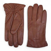 Men's Leather Wool Lined Elastic Wrist Gloves