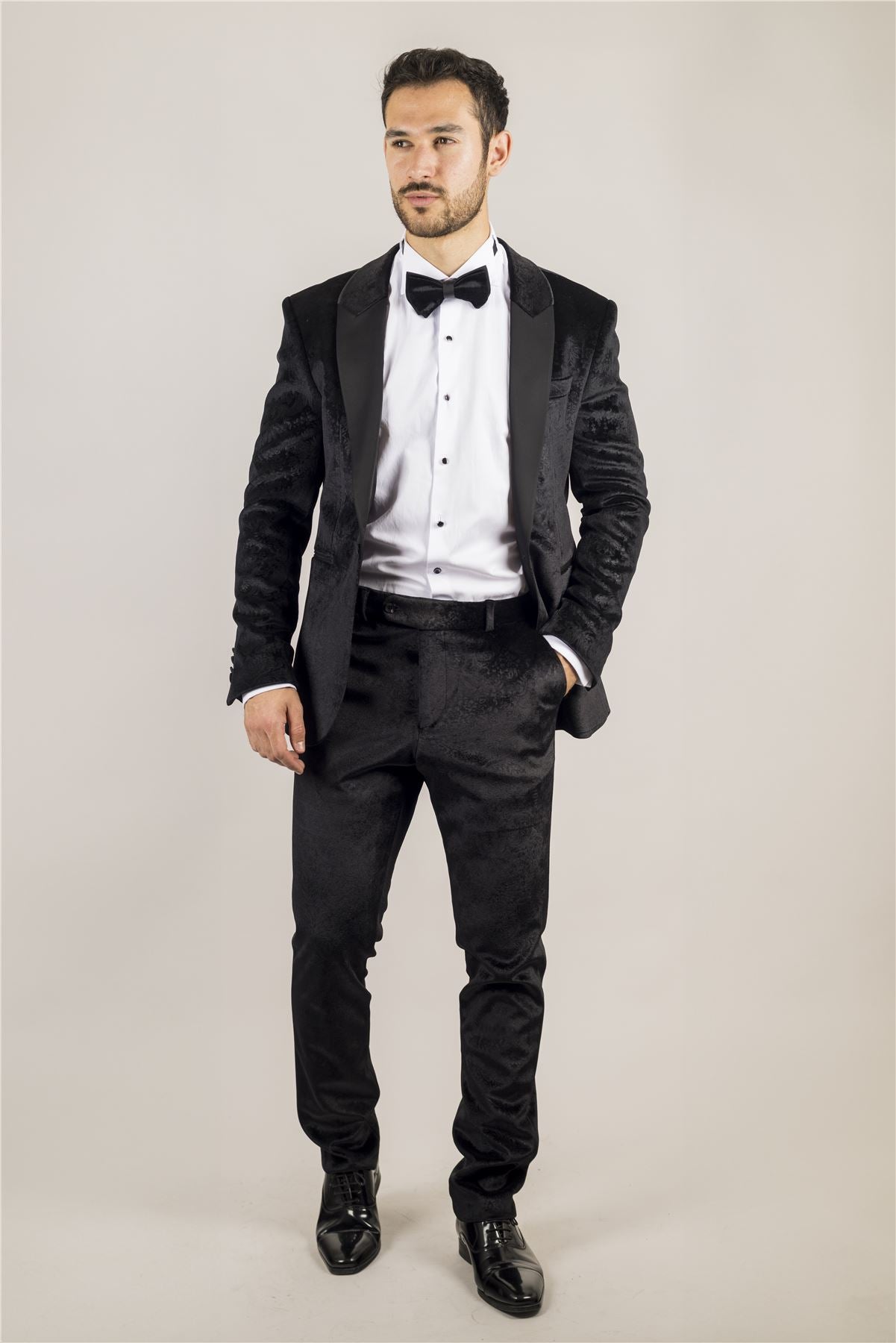 TruClothing AK-26 - Men's Black 3 Piece Wedding Tuxedo Suit