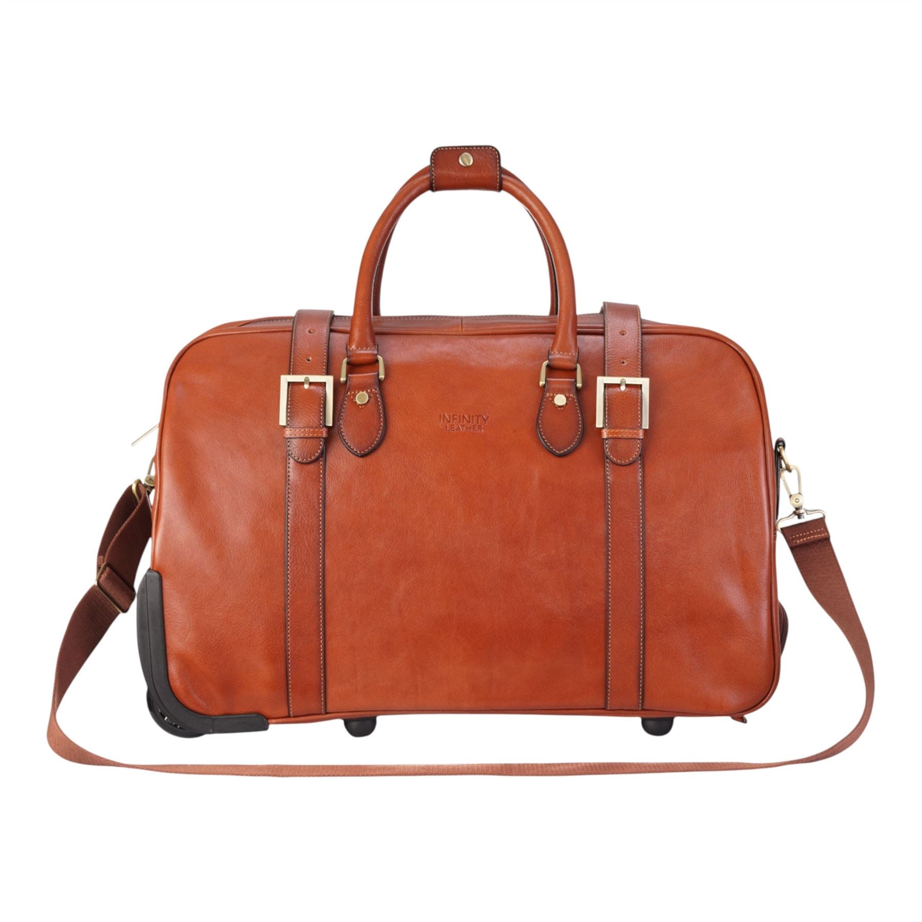 Holt - Genuine Leather Wheeled Duffle Bag