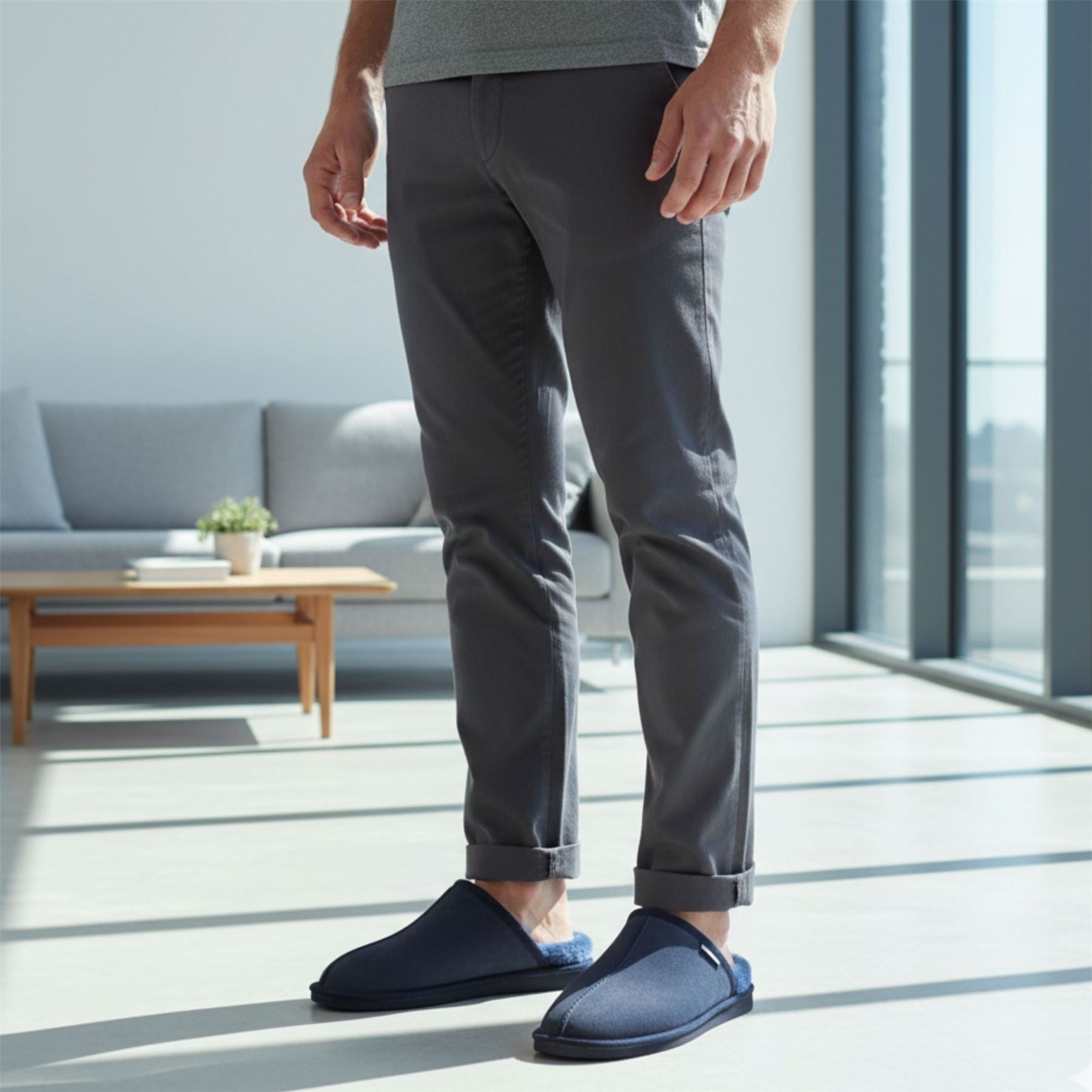 Highland - Men's Genuine Sheepskin Suede Mule Slippers