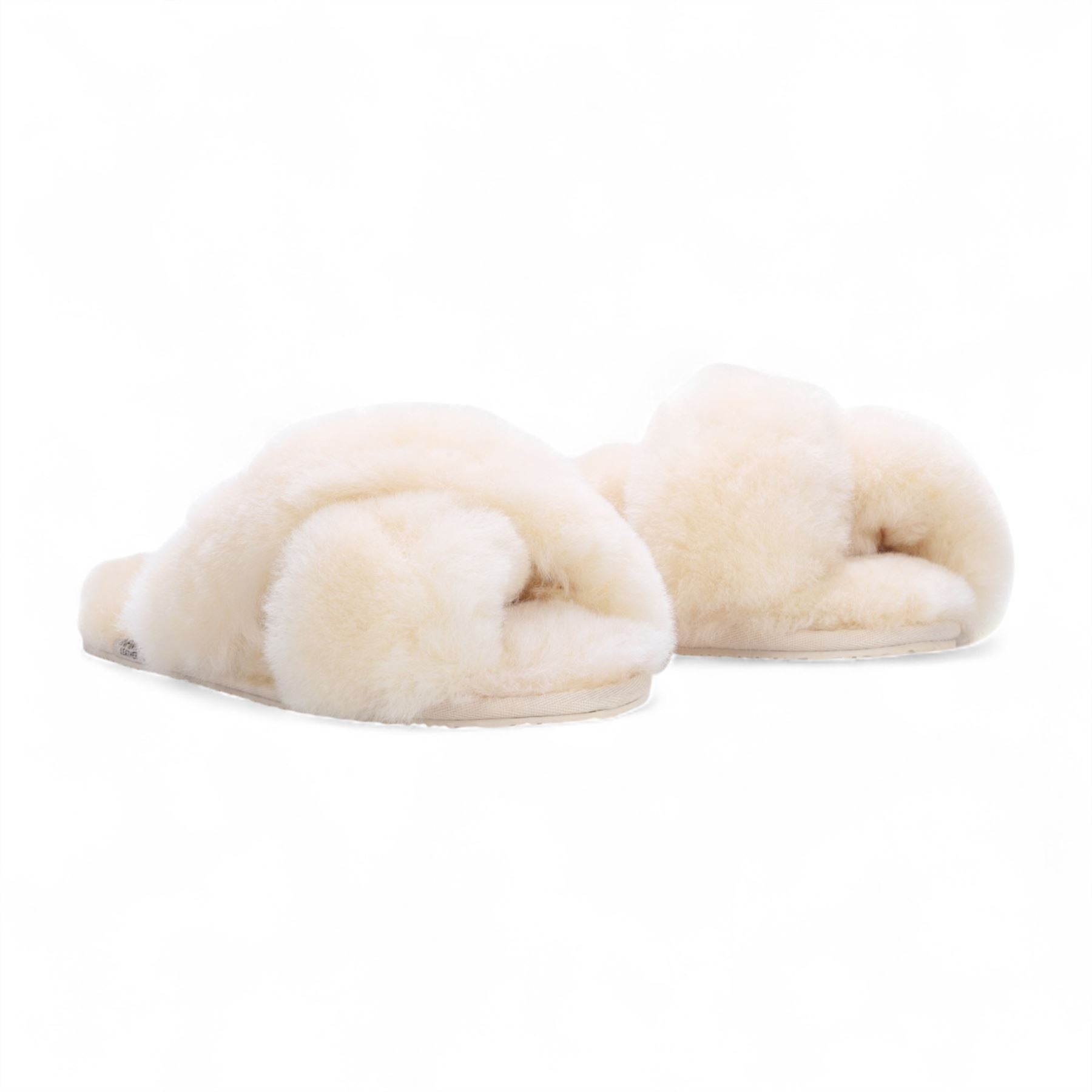 Snowbelle - Women's Genuine Sheepskin Crossover Slippers