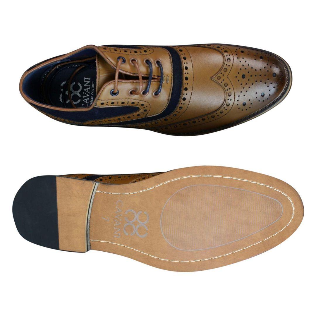 Mens Real Leather & Suede Laced Gatsby Brouges Smart Casual Designer Retro Shoes - Knighthood Store