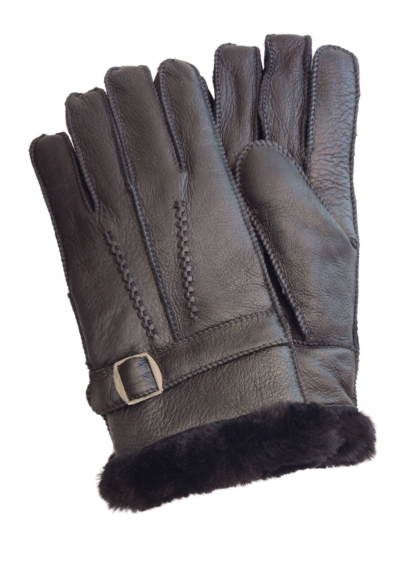 Men’s Sheepskin Suede Leather Wool Lining Gloves