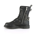 Demonia Bolt 250 Boots Punk Rock Emo Goth Unisex Black Boots Chain Biker Zip - Knighthood Store