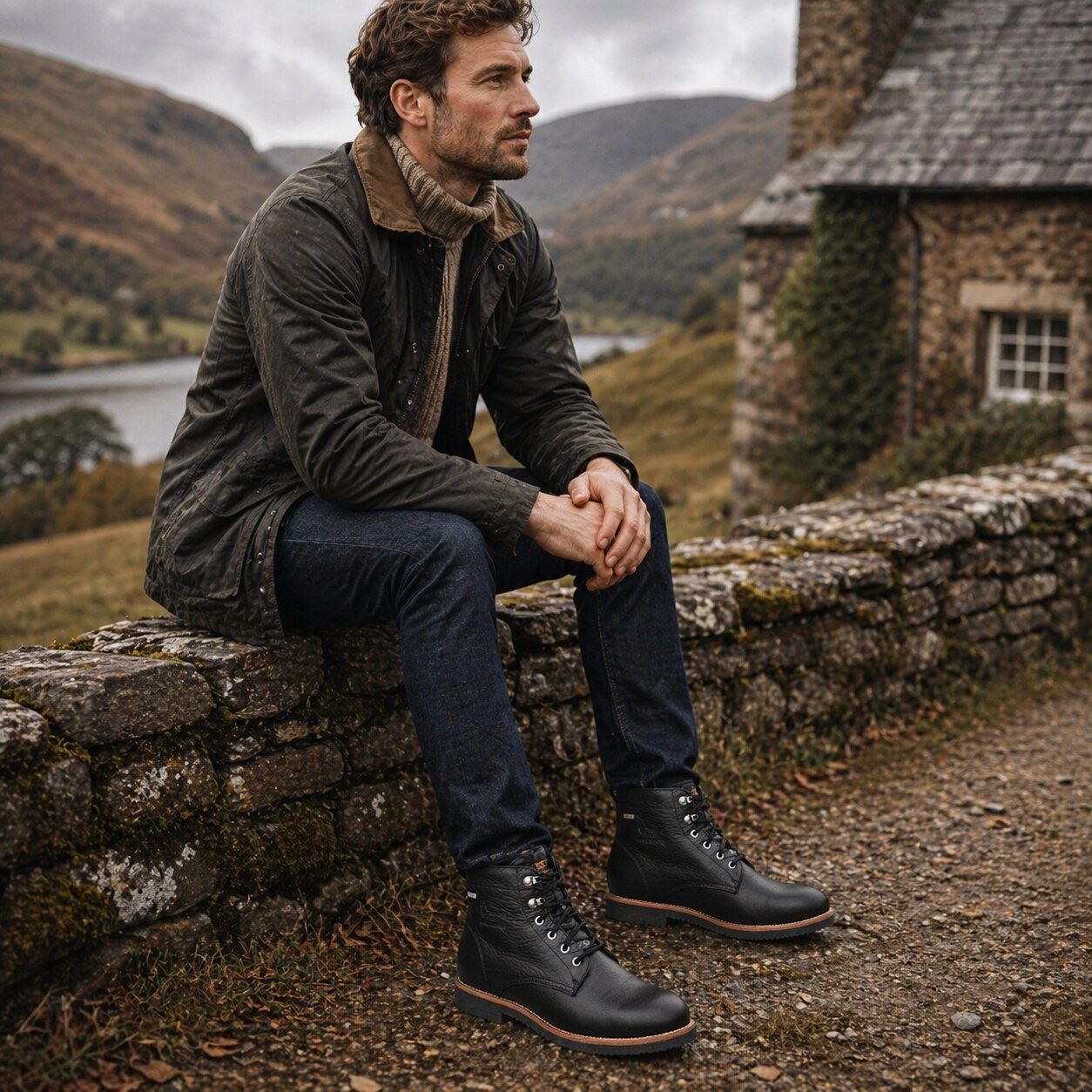 Glasgow GTX C3 - Men’s Black Waterproof Leather Ankle Boots