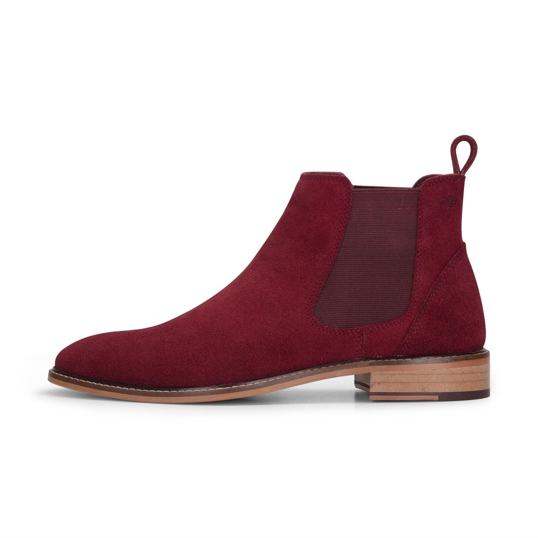 Men's Brugundy Suede Leather Slip On Chelsea Ankle Boots - Knighthood Store