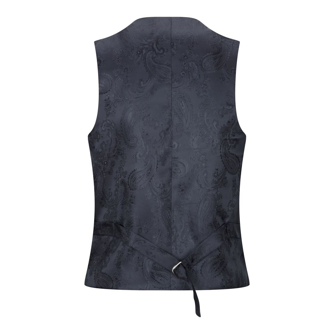 Boys Grey Black 3 Piece Tweed Suit Herringbone Wine Vintage Retro