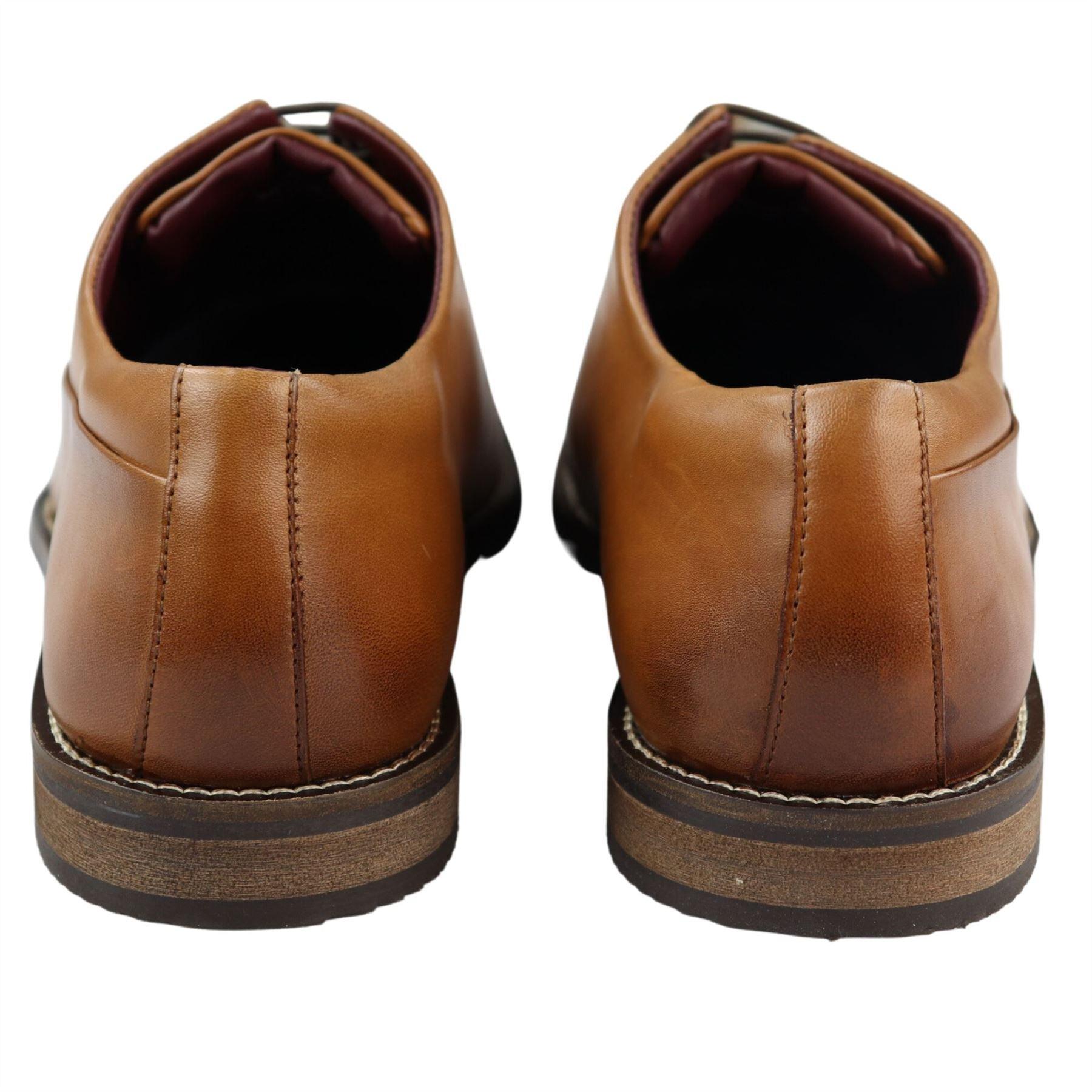 Mens Laced Real Leather Derby Shoes Smart Formal Classic Black Brown - Knighthood Store