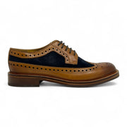 Men's Tan Brown Suede Leather Brogues Oxford Formal Shoes
